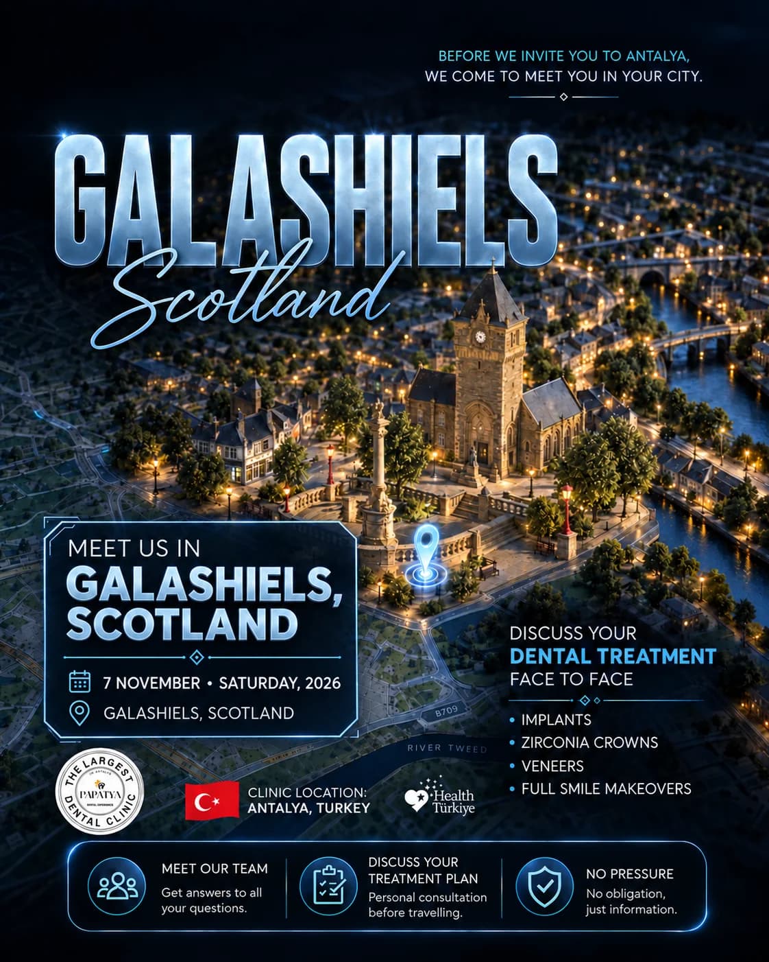 ما میآییم بهسوی Galashiels.